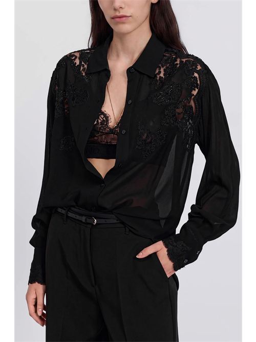 Camicia con pizzo e cristalli ERMANNO FIRENZE | D49EK009E61MF09900099